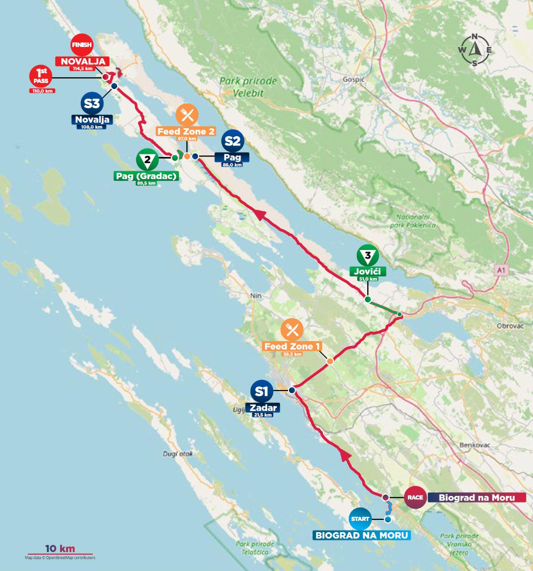 Prikaz rute kretanja Cro Race utrke